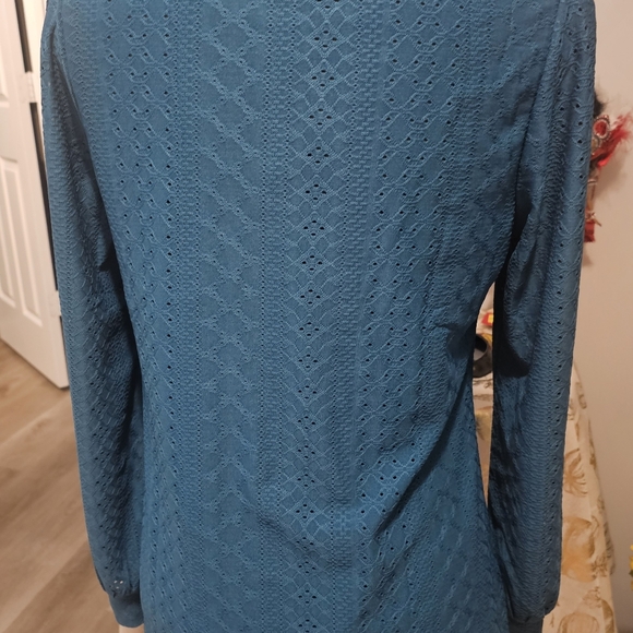Zesica Women's Blue Long Sleeve Top SZ S Like New - Picture 2 of 7